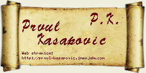 Prvul Kasapović vizit kartica